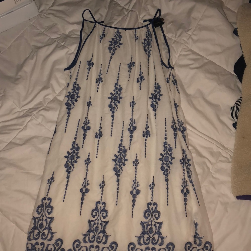 Blue patterned dress